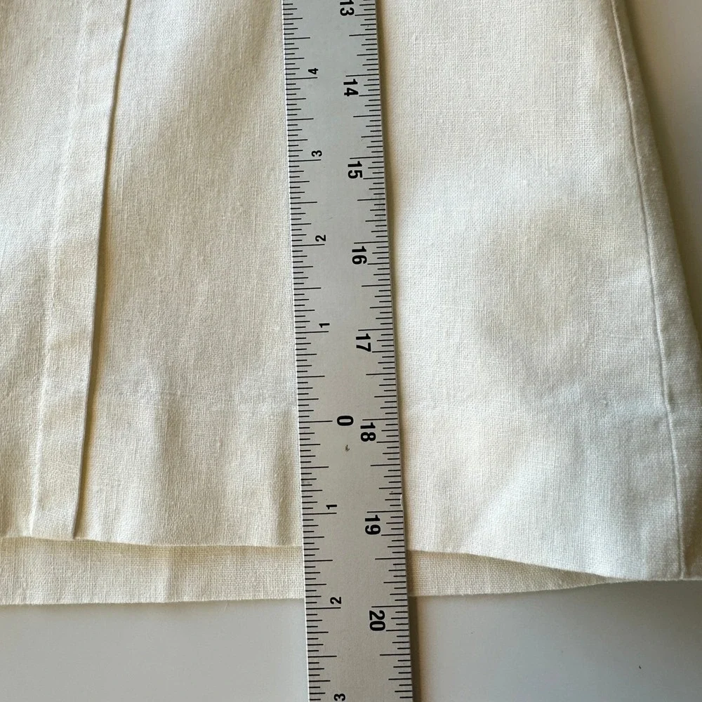 J.Crew Factory Linen Blend Cream A-Line Coastal Preppy Nautical Skirt Size 2 NEW